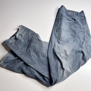 Marithe Francois Girbaud Jeans Mens 43x31 Blue Relaxed Straight Distressed Denim